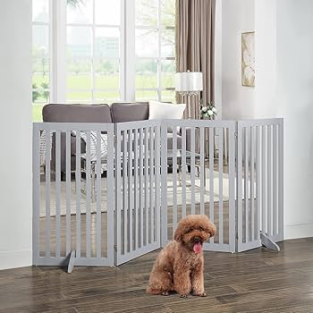 unipaws ハイタイプペットゲート置くだけ木製バリア、犬用フェンス 、グレー Amazon.co.jp: unipaws ハイタイプペットゲート置くだけ木製