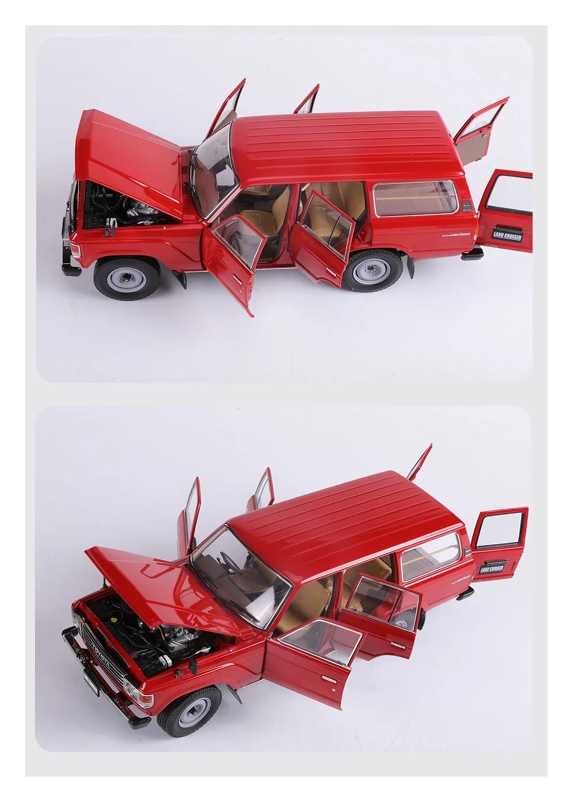 Modellino Di Auto In Lega Di Zinco 1:18 Adatto Per Toyota Land Cruiser LC60 Collezione Di Modelli Di Auto In Lega Pressofusa In Metallo Modellino Di Auto Pressofuso(Red)