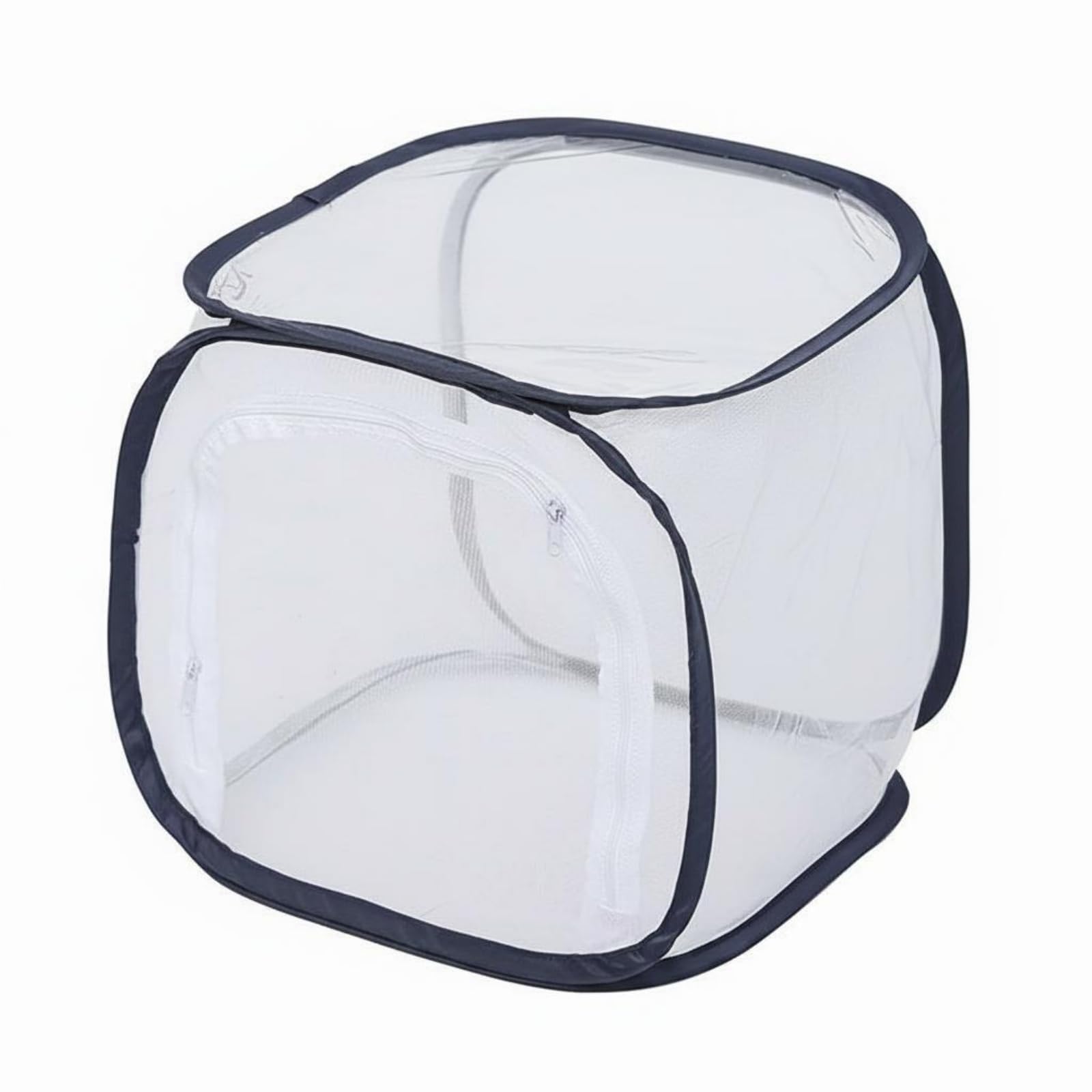 Transparent Foldable Enclosure Zippered Mesh Ventilated Caterpillar Easy to Observe, Small 30X30X30 | Bat & Butterfly Houses Bird Wildlife Accessories Yard, Garden Outdoor Living-image-0