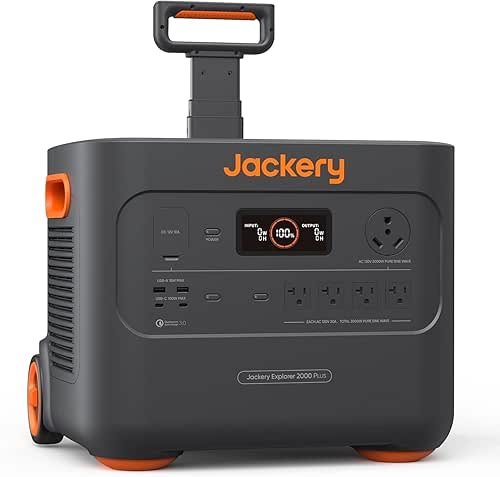 Jackery Portable Power Station Explorer 2000 Plus, Solar Generator with