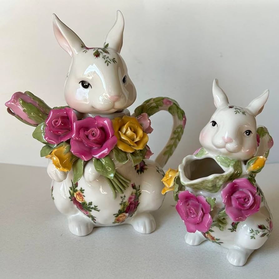 稀少・ロイヤルアルバート オールドカントリーローズ ミニうさぎ ヒンジボックス 稀少・ロイヤルアルバート オールドカントリーローズ ミニうさぎ