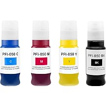 PFI050 PFI-050 70ml Pigment Ink Tank Set Remanufactured for Canon PFI-050 PFI050 PFI 050 Ink Bottle Compatible for imagePROGRAF TC-20 TC-20M Printers 1BK, 1C, 1M, 1Y tc20m tc20 Ink Refills