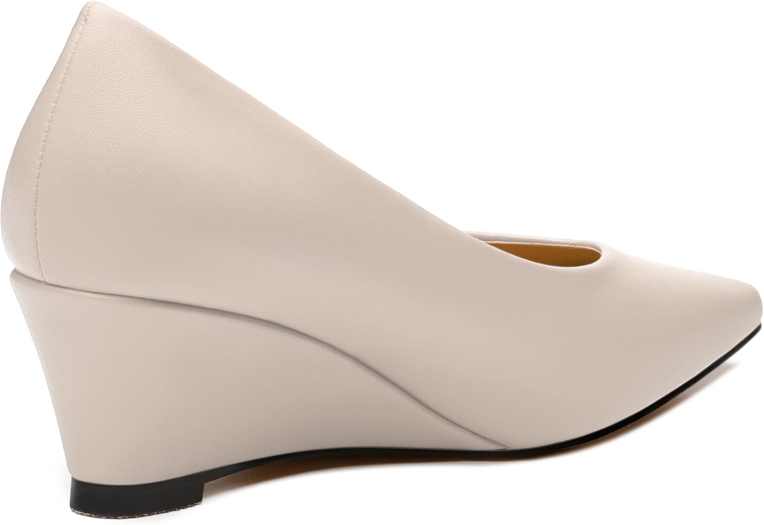 Womens Middle Heel Pumps, Pointed Toe Wedge Heel Pump Shoes for Women, Dress Shoes with Leather Lining and Insole 2" - Image 5