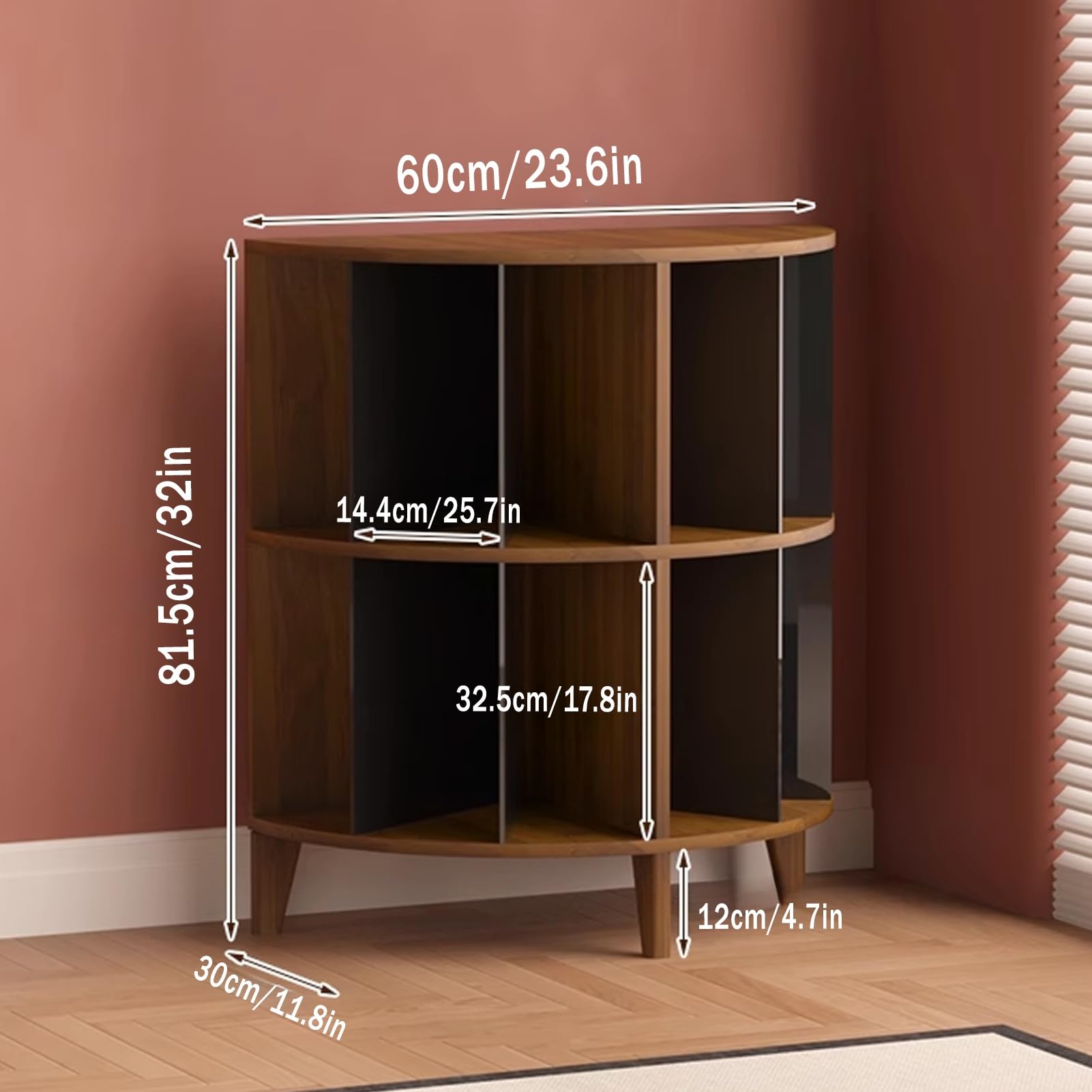 Armadietto di archiviazione audio in legno con supporto giradischi, dischi in vinile e organizer per CD per mobili da soggiorno, elegante soluzione di archiviazione multimediale