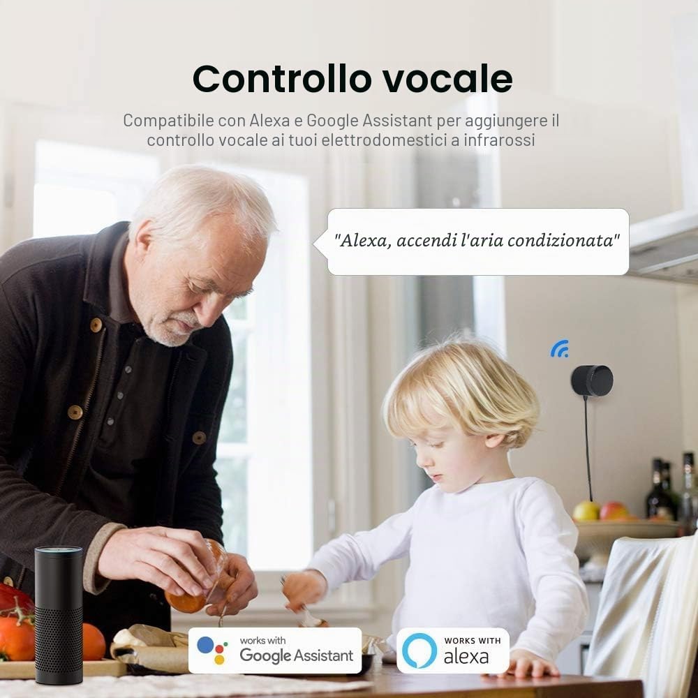 Broadlink - RM4 Mini - Telecomando universale IR audio/video, hub remoto WiFi per la casa intelligente, compatibile con Alexa (RM4 mini)