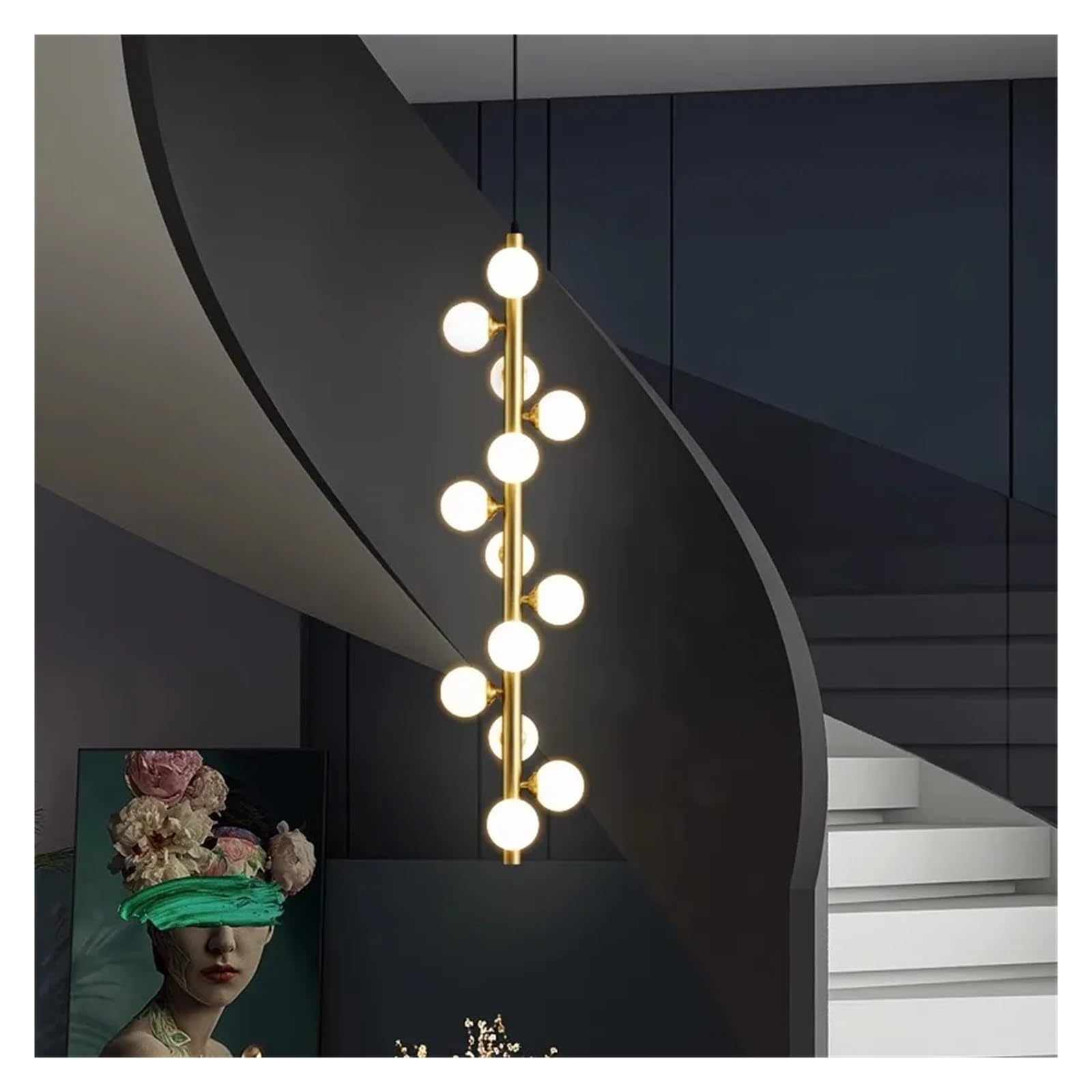 PCXEHUYP Simple Bedside lamp, Apartment Staircase Chandelier, Living Room Background Wall Decoration Chandelier.,Led Chandeliers