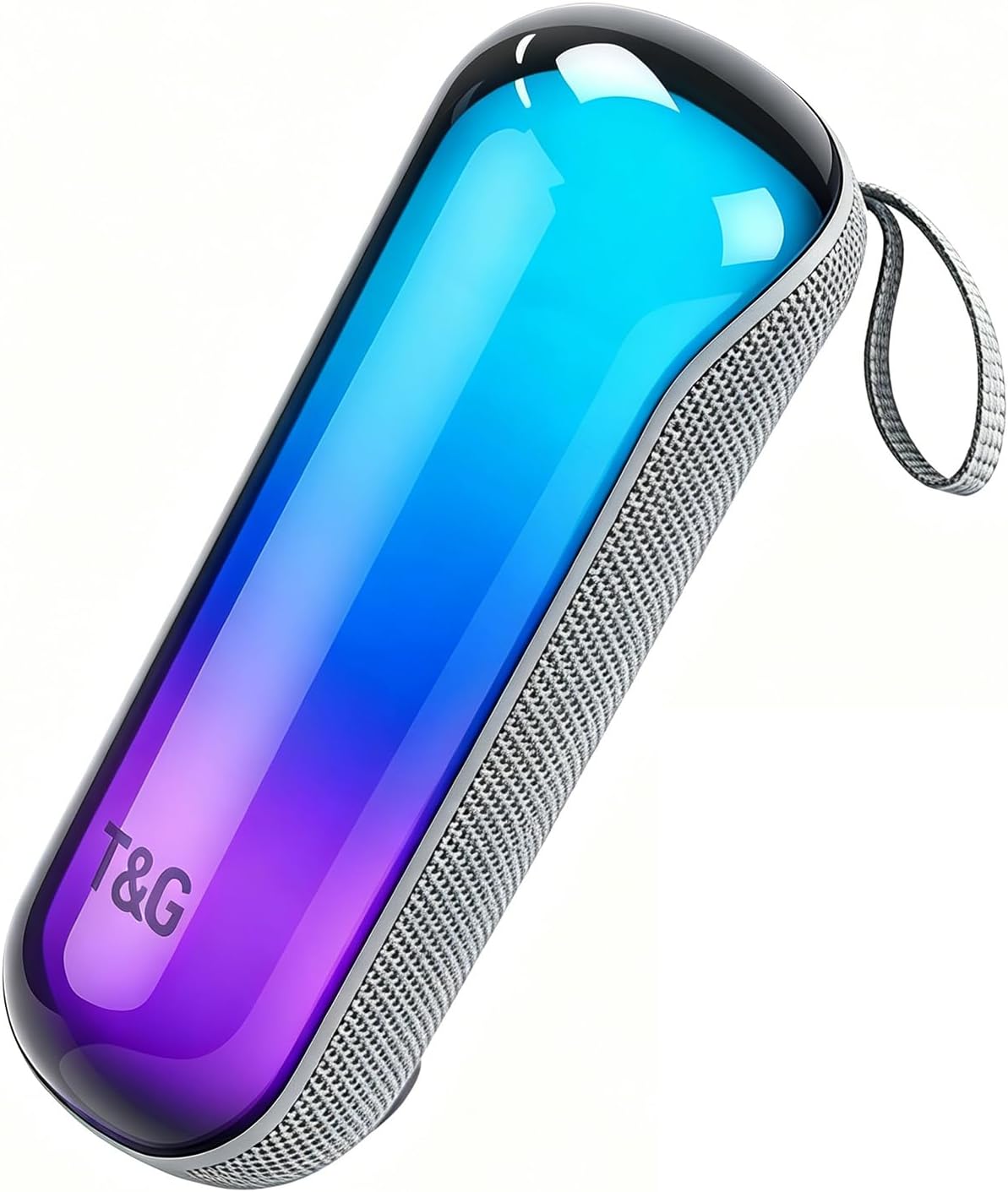 T&G Bluetooth Speaker RGB Lights, 15W Loud Stereo Sound, IPX4 Waterproof Shower Speaker, 24H Battery Portable for Outdoor Party Beach Pool