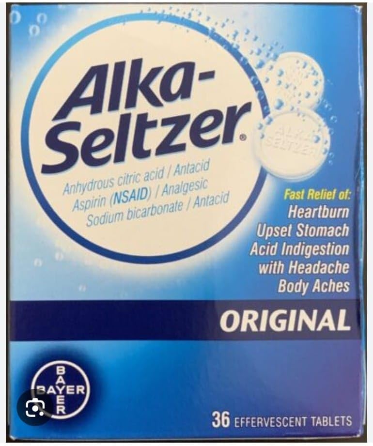 Dcom A.Lka-S.Eltzer Effervescent Tablets Original Flavor, Fast Multi-Symptom Relief From Headache And Body Ache, Dissolvable Effervescent Fizzy Tablets,