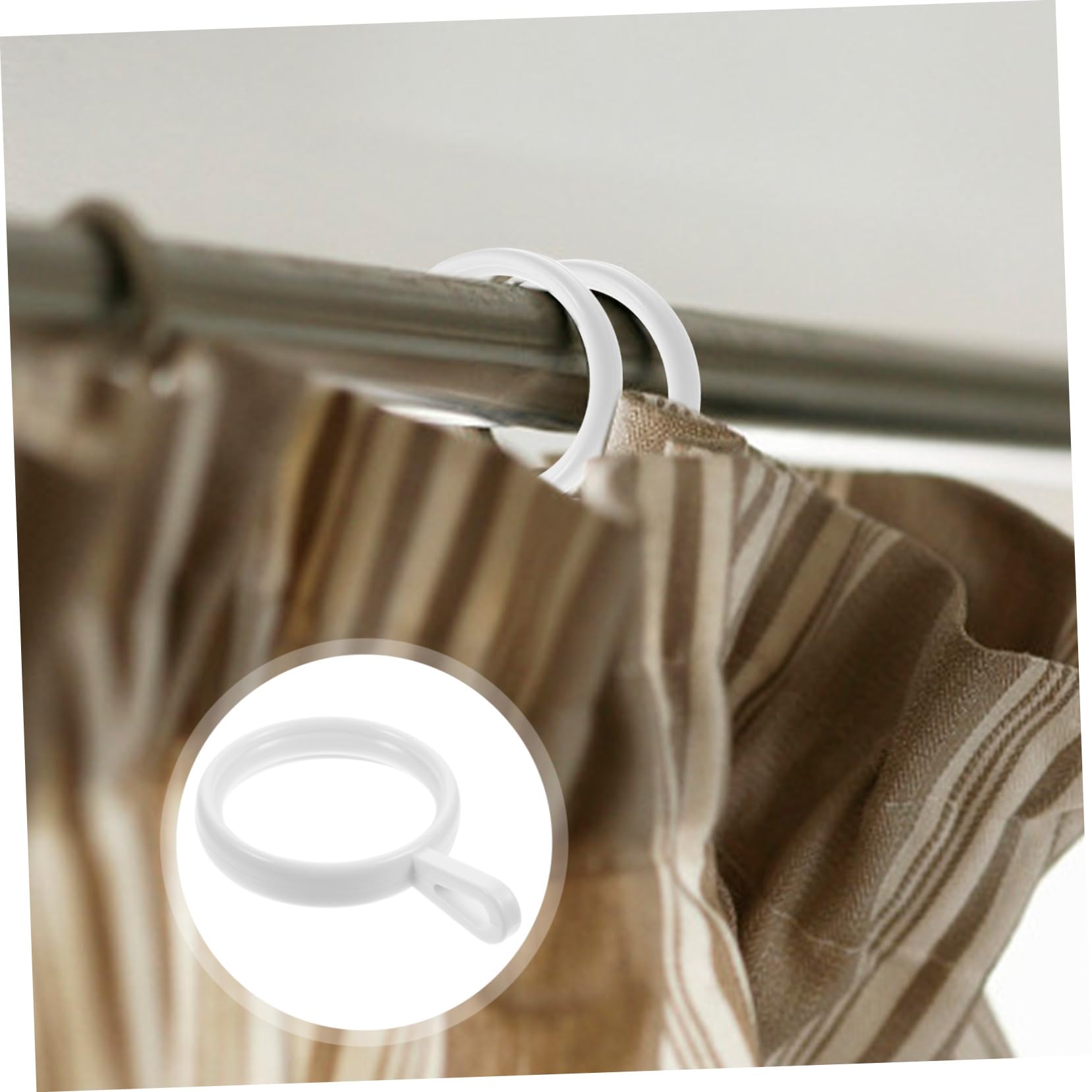 Anneaux à Œillets de Fixation 190 Pièces, PP Blanc, pour Tringle