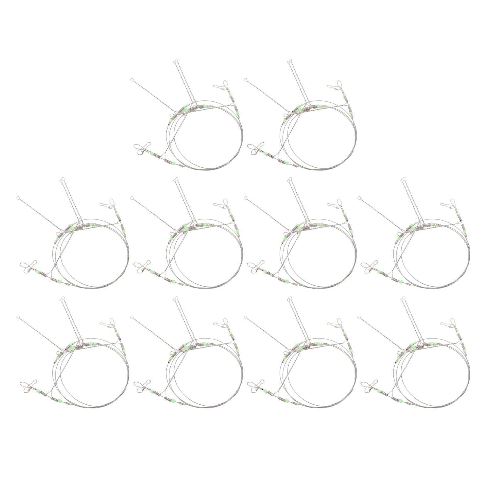 10pcs Stainless Steel Fishing Lures Wire Anti Tangling High Strength Fishing Wire Saltwater Tackle Rig for Accessory (5 Group)