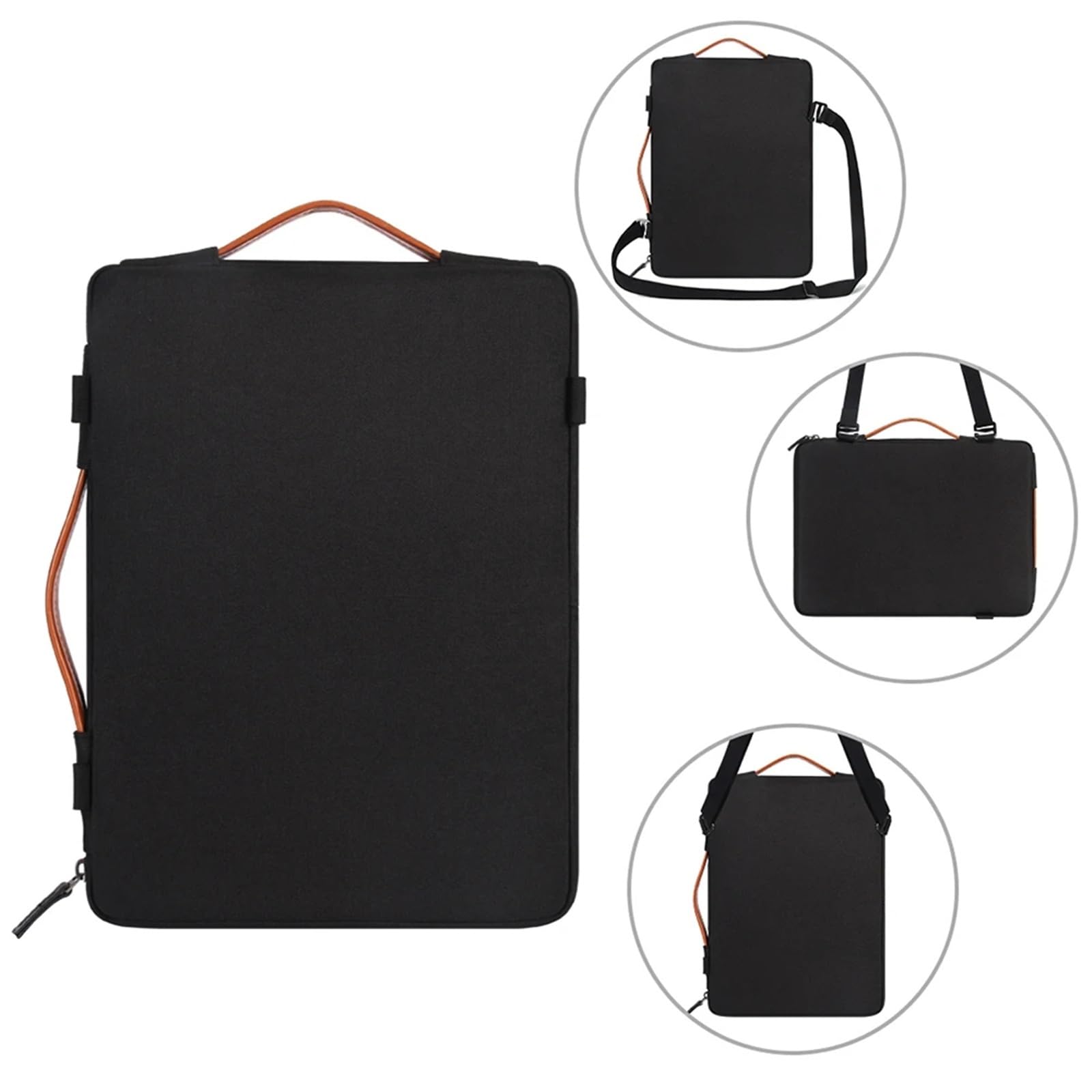Borsa multiuso for laptop con tracolla e maniglia for notebook da 10", 13", 14", 15,6" e 17", antiurto, nera
