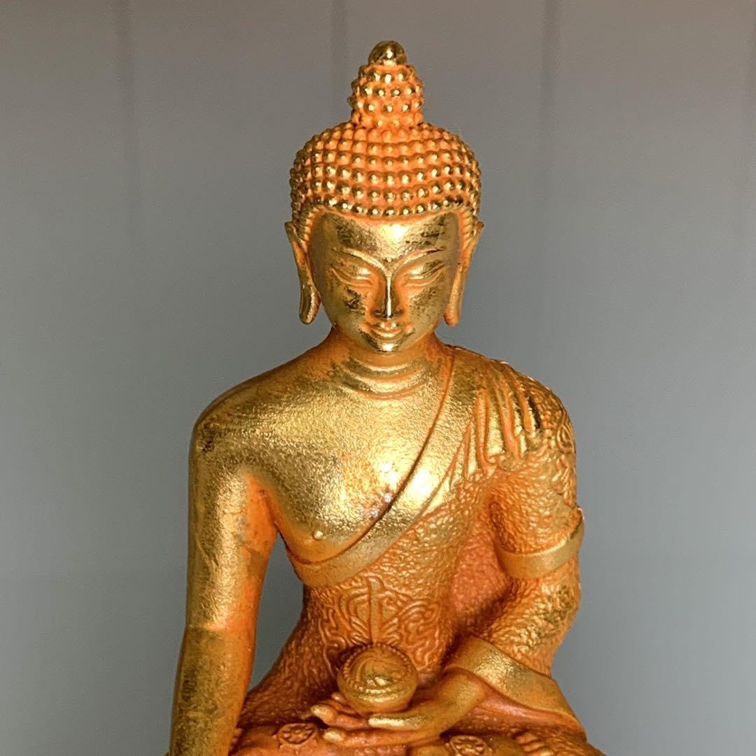 Amazon.co.jp: 古美術 仏縁 金仏 如來仏 鎏金鎮座 金身付体 蓮花宝座 