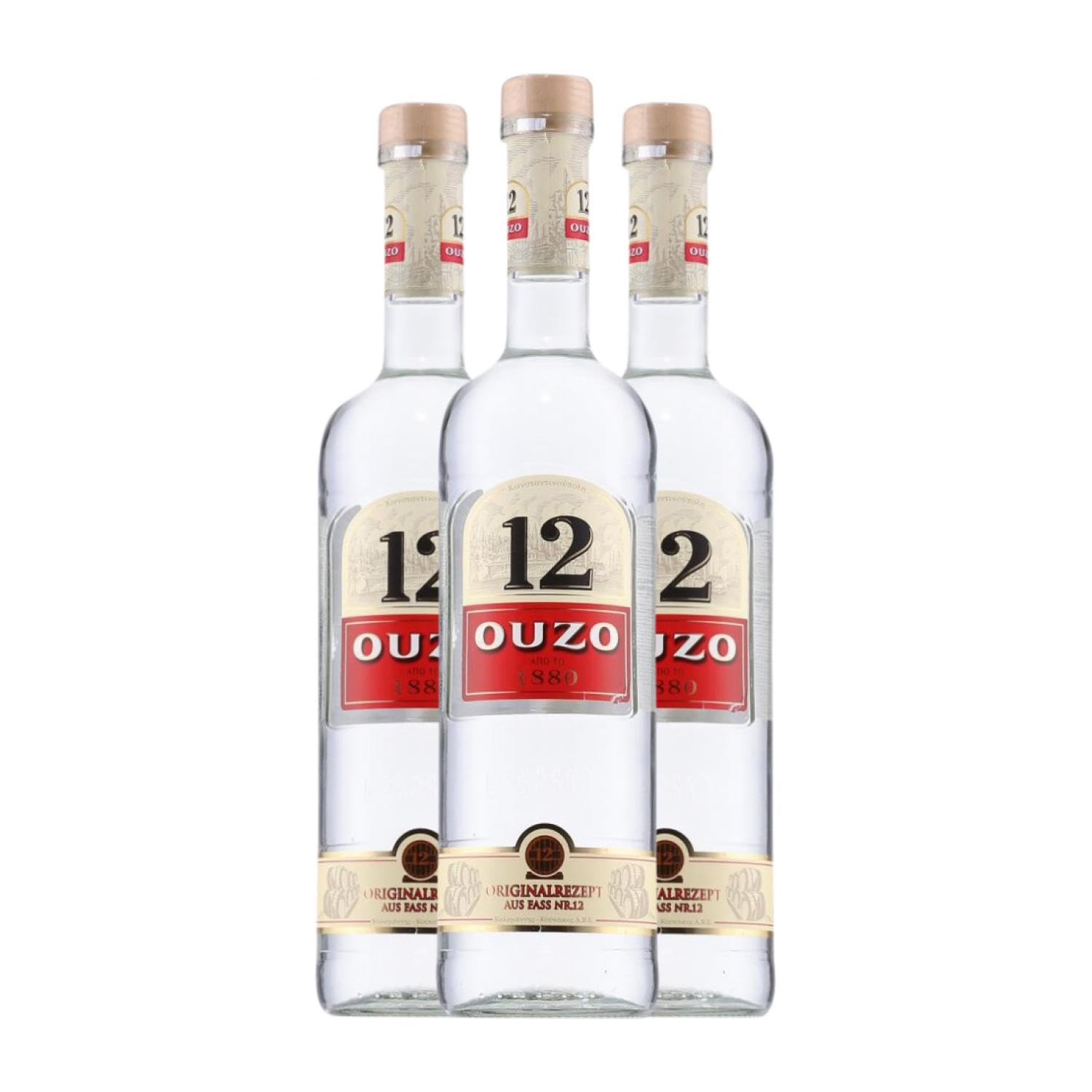 Anislikör Kaloyiamis-Koutsikos Ouzo 12 70 cl (Karton mit 3 Flaschen von 70 cl)