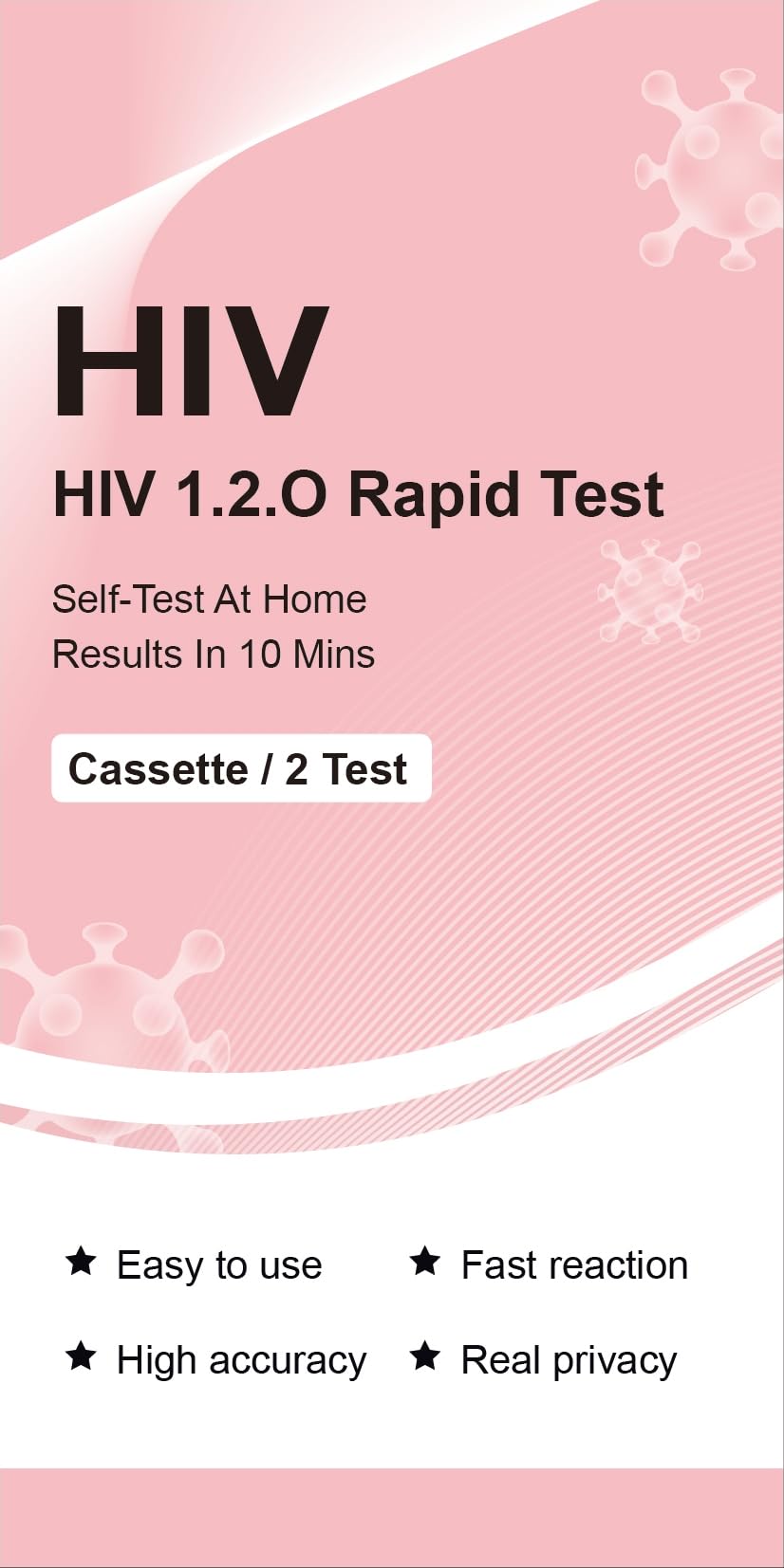 Test HIV Autodiagnostico per Uso Domestico – 2 Kit per il Rilevamento di HIV-1, HIV-2 e Sottotipo O – Risultato in 10 Minuti