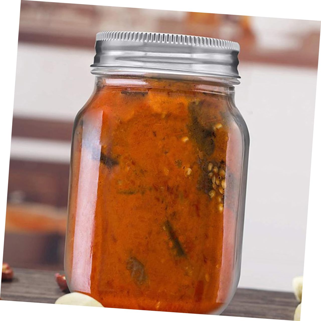 Zerodeko 6pezzi Barattoli in Vetro Trasparente Piccoli con Coperchio Ermetico Barattoli per Conserve Riutilizzabili Adatti per Sciroppo o Marmellata