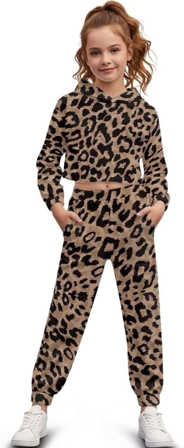 Girls Hoodie Tracksuits Size 4-13 Versatile Hoodie Sweatshirt Tops and Leggings Sweatpants Fashion Outfits Tracksuit