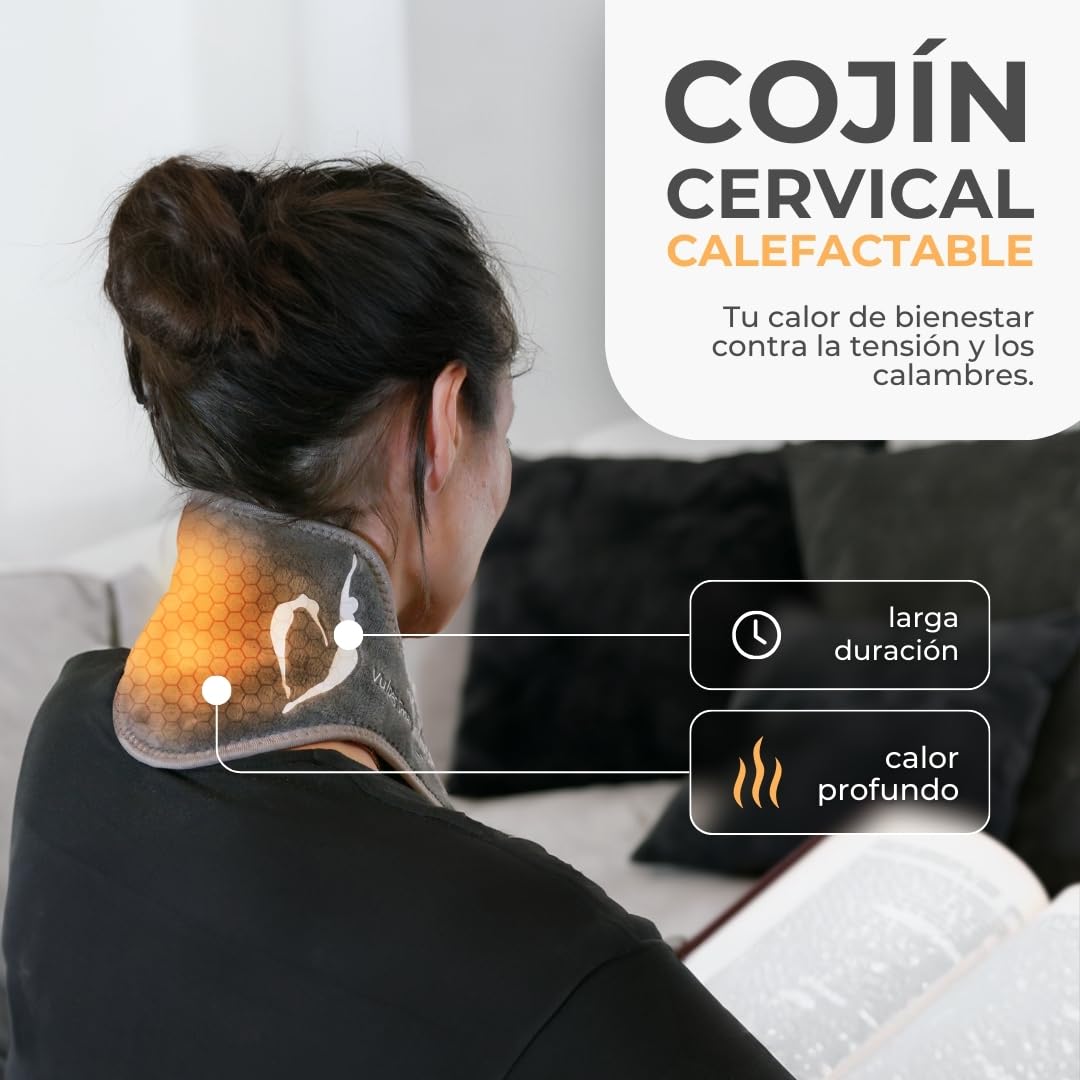 Vulpés NeckPad Pro – Almohadilla Térmica Cervical Inalámbrica | Calor Infrarrojo Profundo | Control por App | Materiales Certificados | Gran Autonomía de Batería