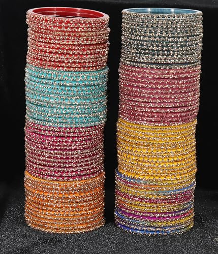 8 Colour Glass Bangles Combo For Party/Daily use/Wedding