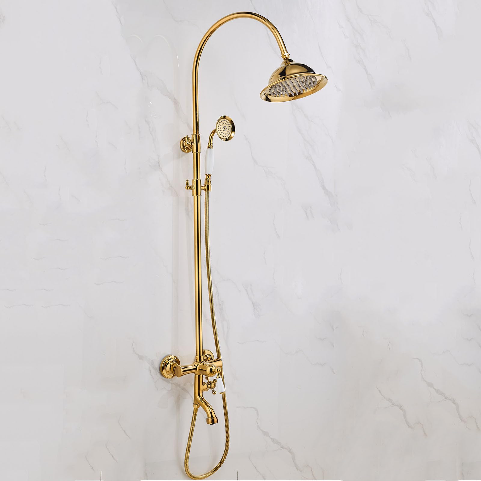 Ensemble de douche 3 sorties or encastrable : créez votre spa rétro à la maison