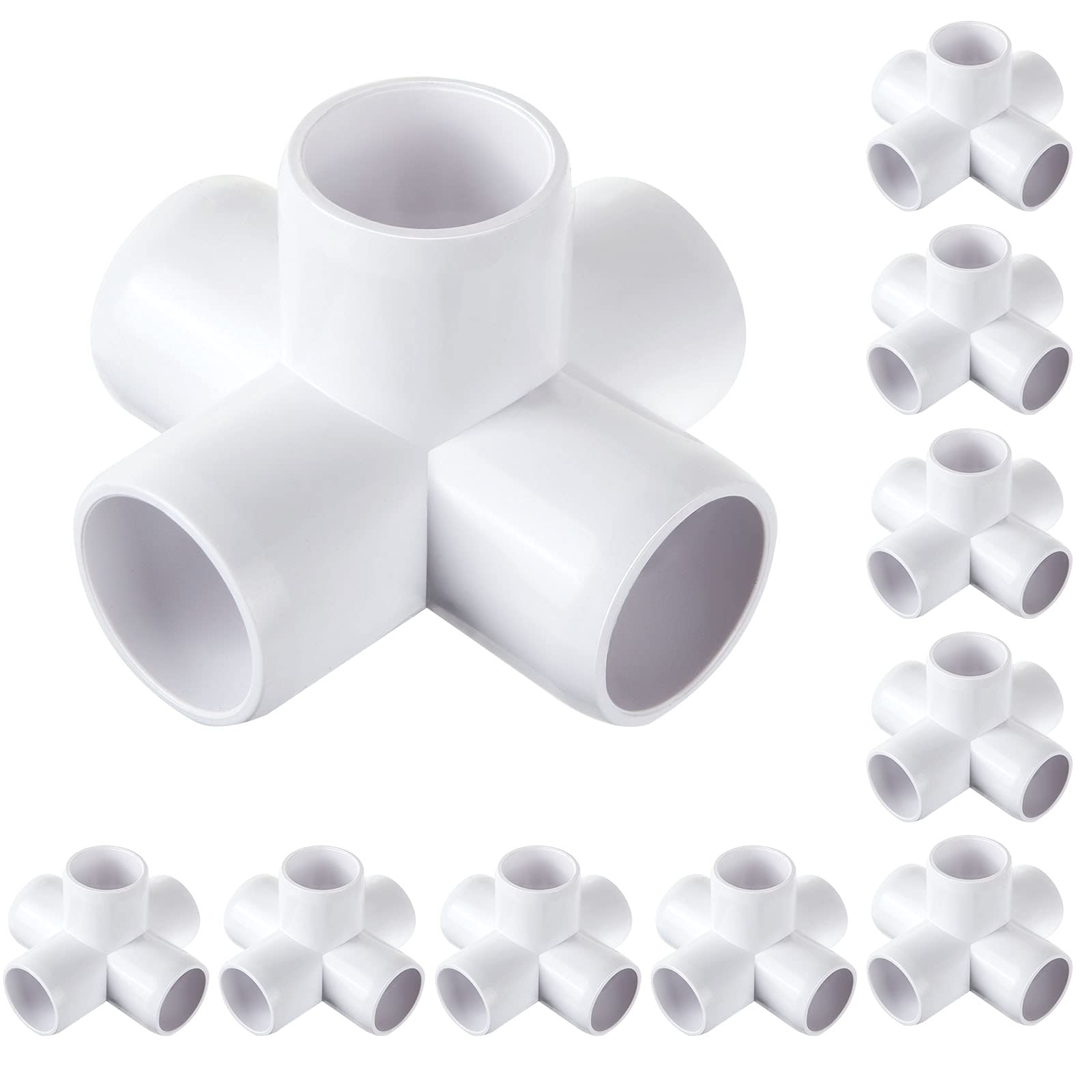 Buy 10PCS 3/4" 5 Way PVC Fitting PVC Elbow Corner Fittings Grade Pipe Connector for DIY Build