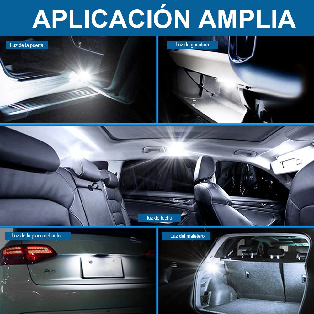 9012 Bombillas LED para Faros Delanteros con 2PCS Bombillas LED T10, Kit de Conversión de HIR2 Bombillas con Controlador Inteligente EMC, 12000LM Xenón Blanco 6500K (Total de 4 Bombillas LED)
