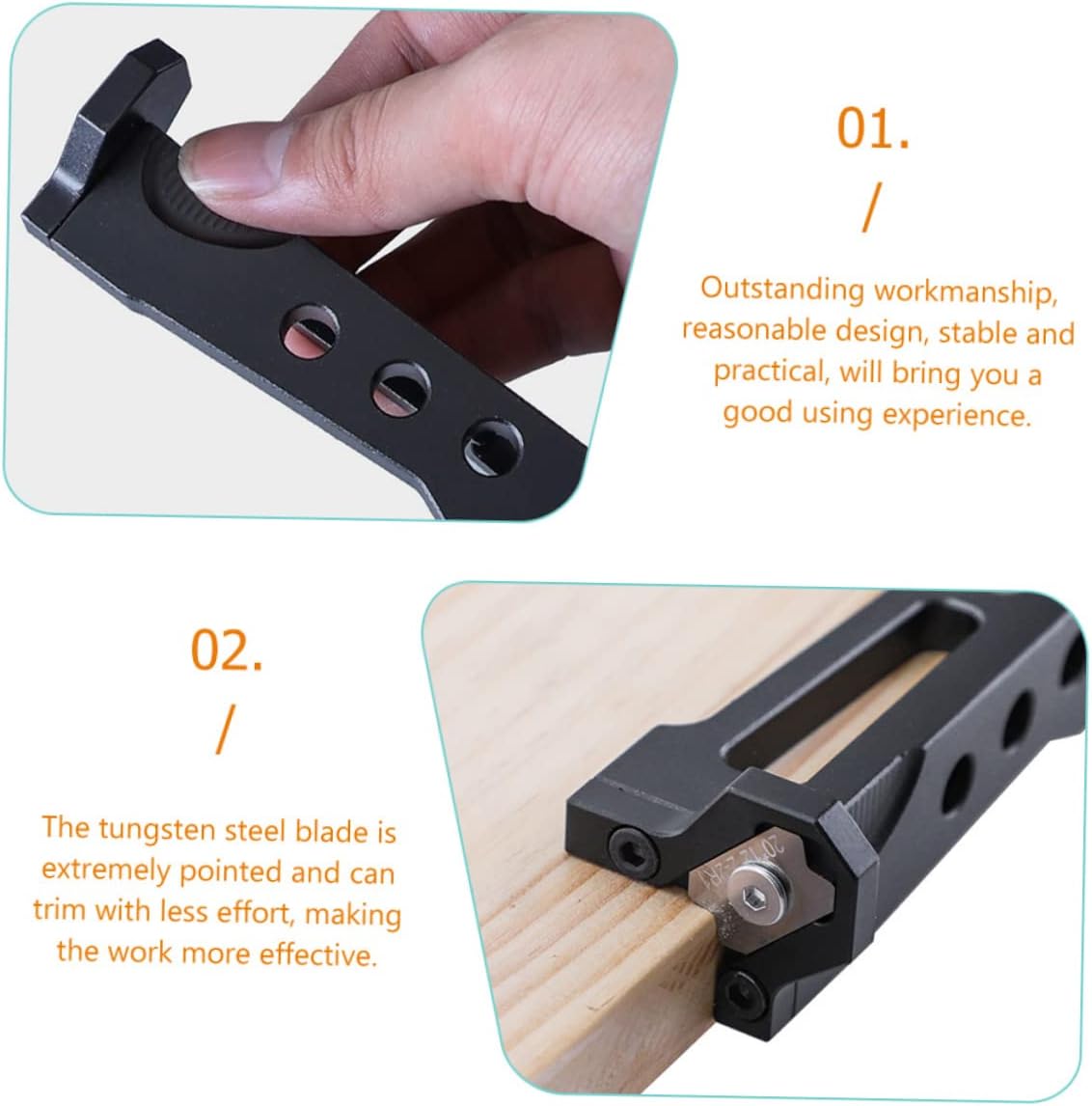 STOBOK 2pcs Hand Planer Kit Edge Trimming Blades for Woodworking Ergonomic Design Body for Smoothing and Finishing Furniture Projects