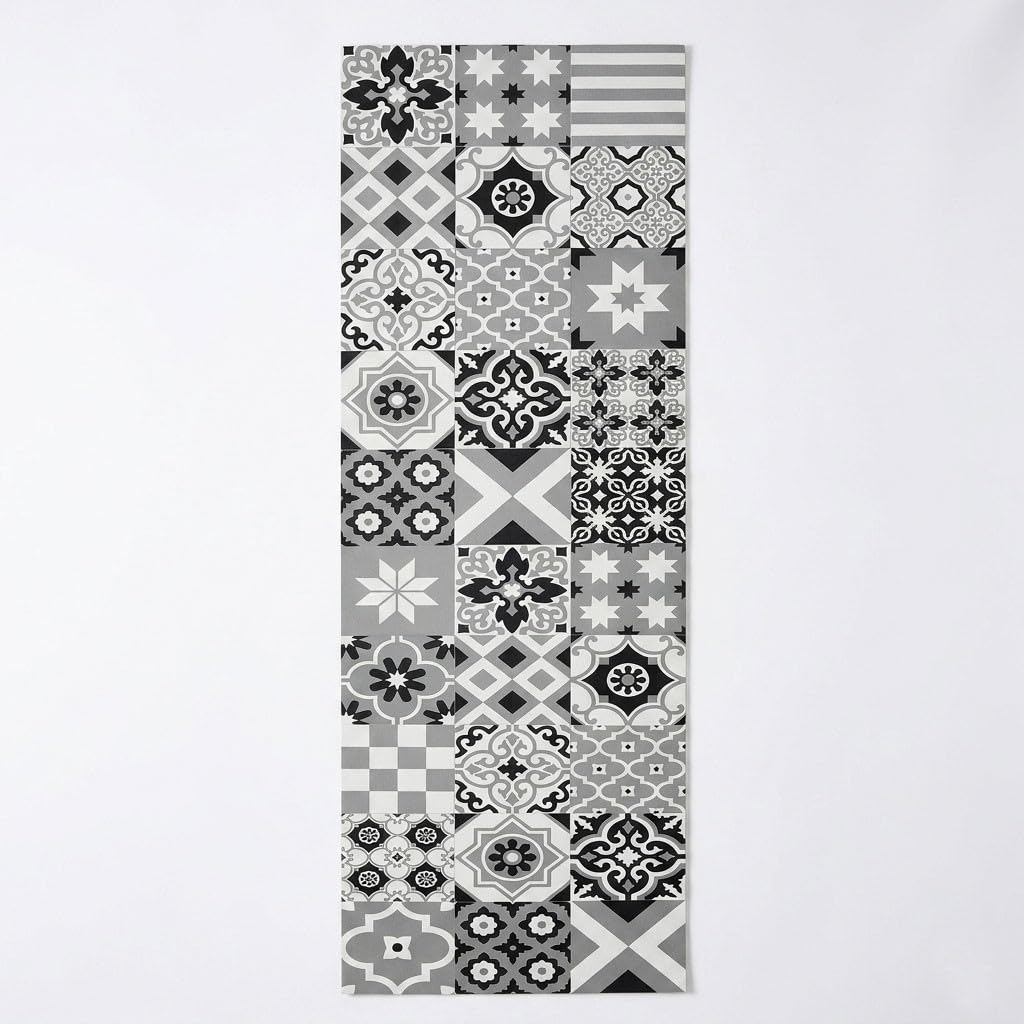 Alfombra vinílica Gris 80x240 Larga pasillos amplios
