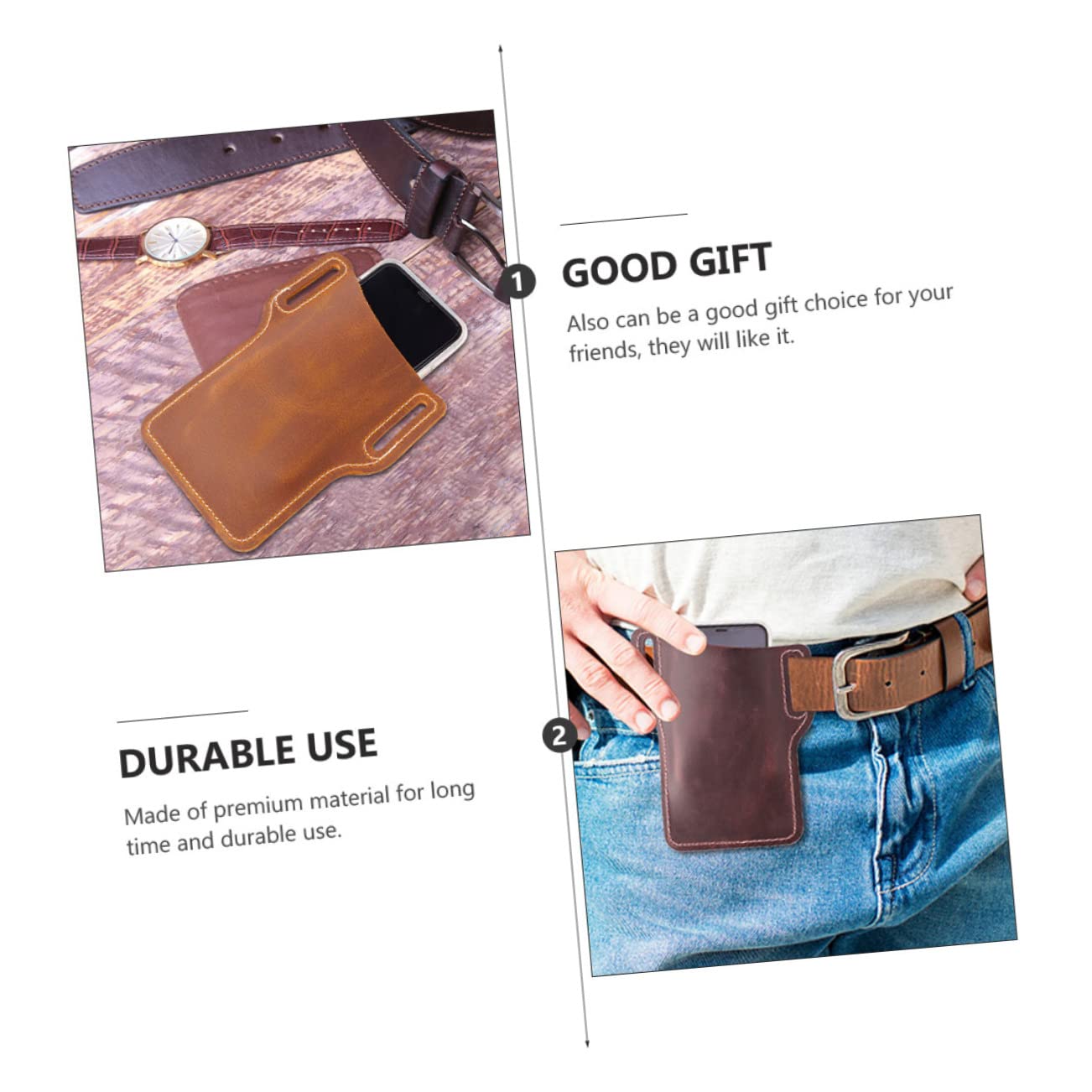 Lurrose Sacoche Téléphone Ceinture en Cuir PU 2pcs Pochette Multifonctionnelle Protection Anti-Chute pour Téléphone Portable Randonnée et Shopping Couleur Aléatoire