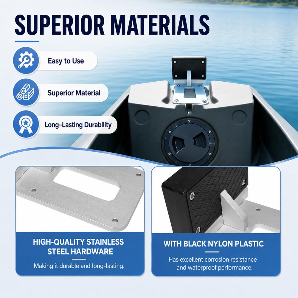 Soporte Motor Kayak para Feelfree Lure 13.5 2015-2026 Montaje Trasero Barco Placa Aluminio Motor Eléctrico Accesorio