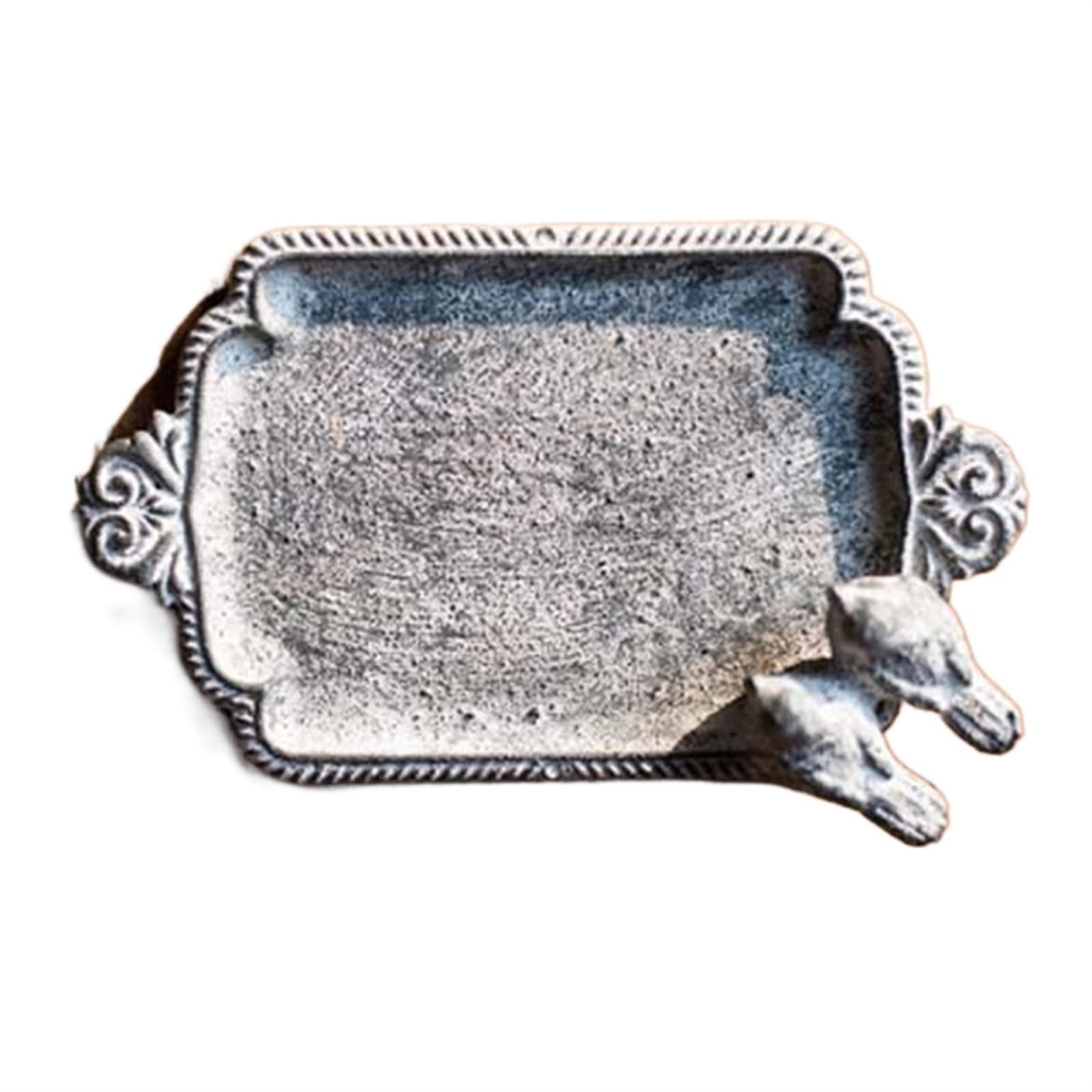 JINGYAN Breakfast Trays Breakfast tray Metal Storage Desktop Sundries Decoration Tray Jewelry Display Plate Box