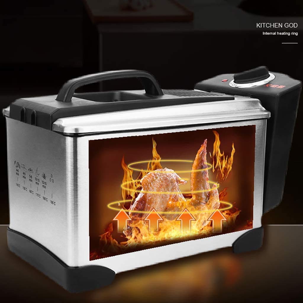 Friteuse d'une friteuse en Acier Inoxydable de 1400W en Acier Inoxydable électrique -2.5L Conteneur d'huile