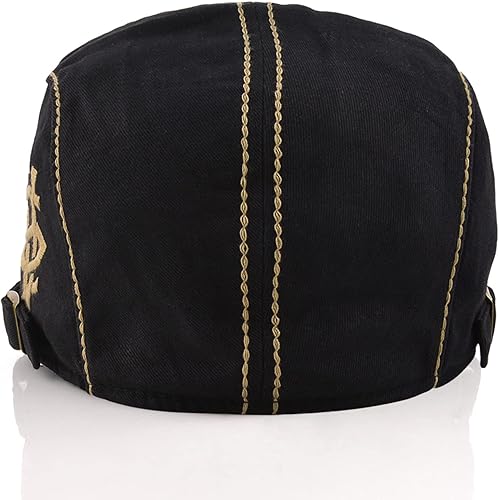 Miniatura 3 de M MOACC - Gorra de hombre de algodón ajustable con hebilla, boina, sombrero de periodista, gorro Cabbie Gatsby, gorras de conducción, gorras planas