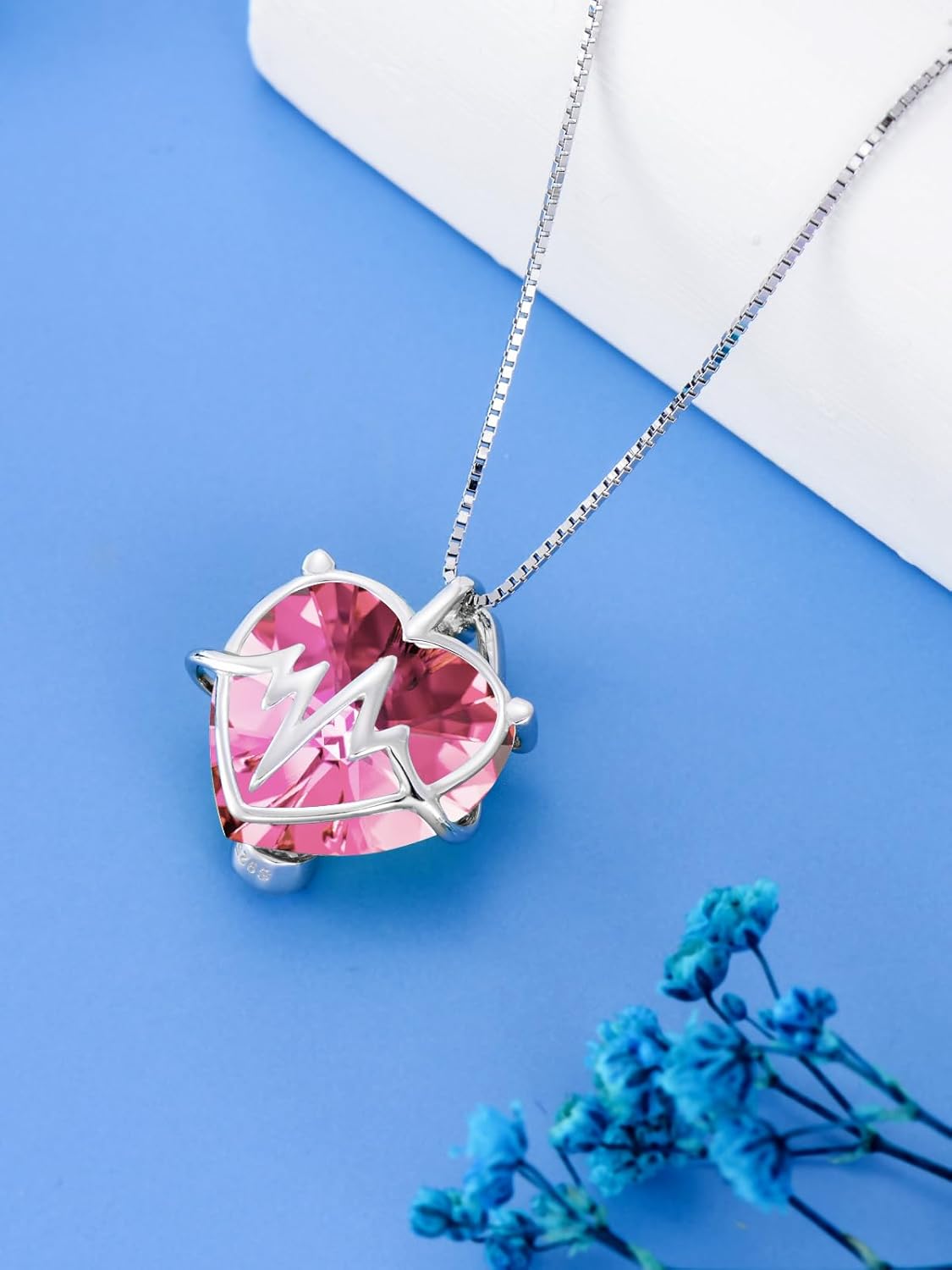 OCJ Nurse Gifts Stethoscope Necklace 925 Sterling Silver Heart Birthstone Jewelry Birthday Graduation Gifts for Nurse Doctor Medical Student - Image 4