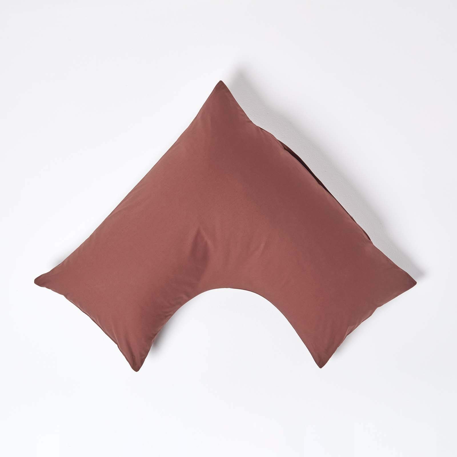 Homescapes Unisex Brown Egyptian Cotton V Shaped Pillowcase 200 Tc In