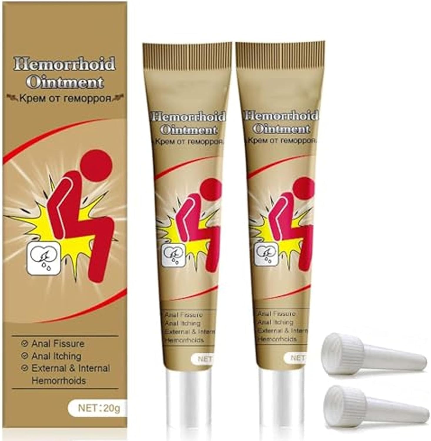 Hemorrhoid Cream, Herbal Hemorrhoid Ointment, Natural Itching & Burning Relief Hemorrhoidal, External Discomfort Support for Men Women 20g