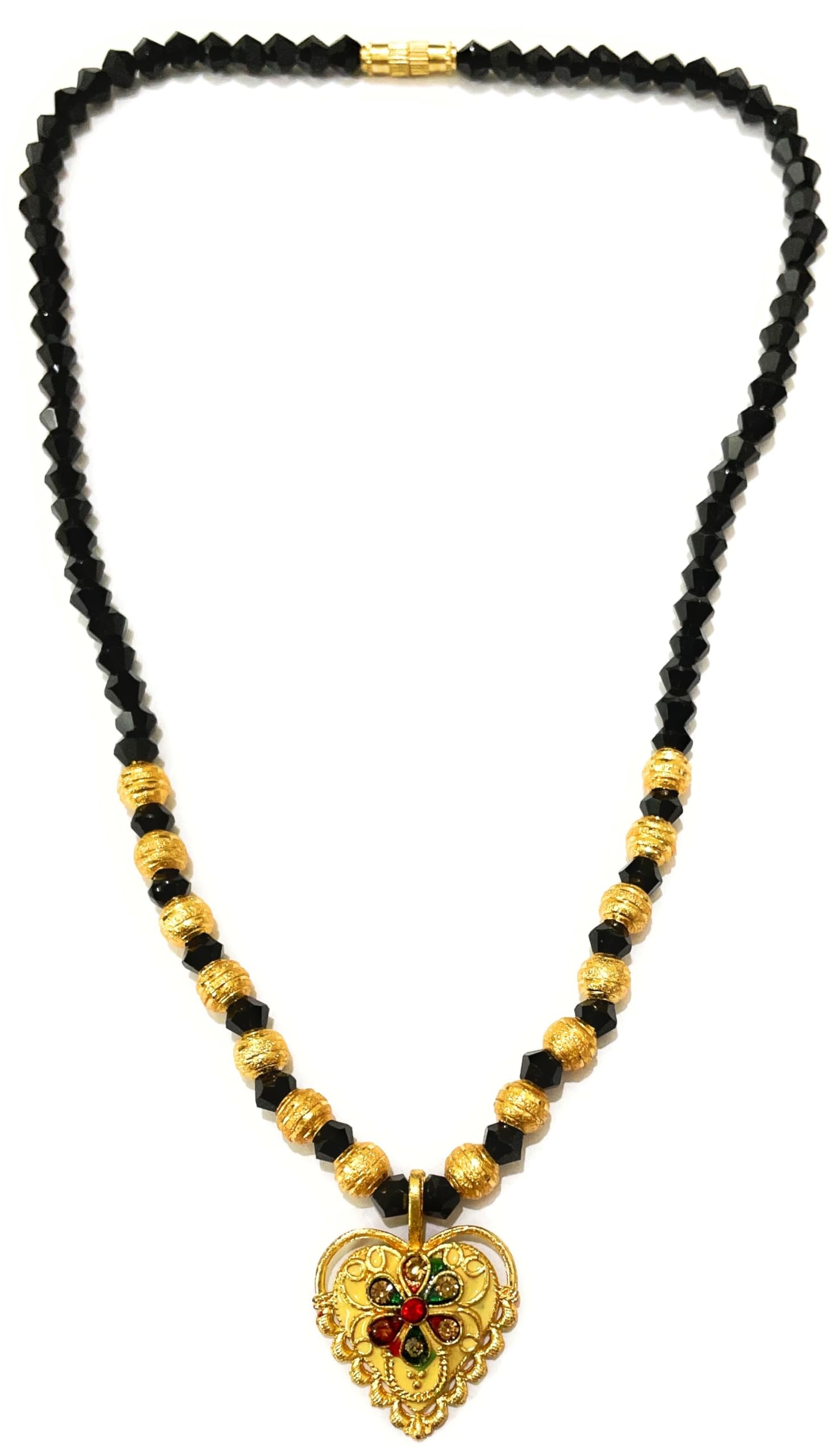 Gold Plated Black Crystal Mangalsutra Kanthi Chain for Women (22 inches)-image-31