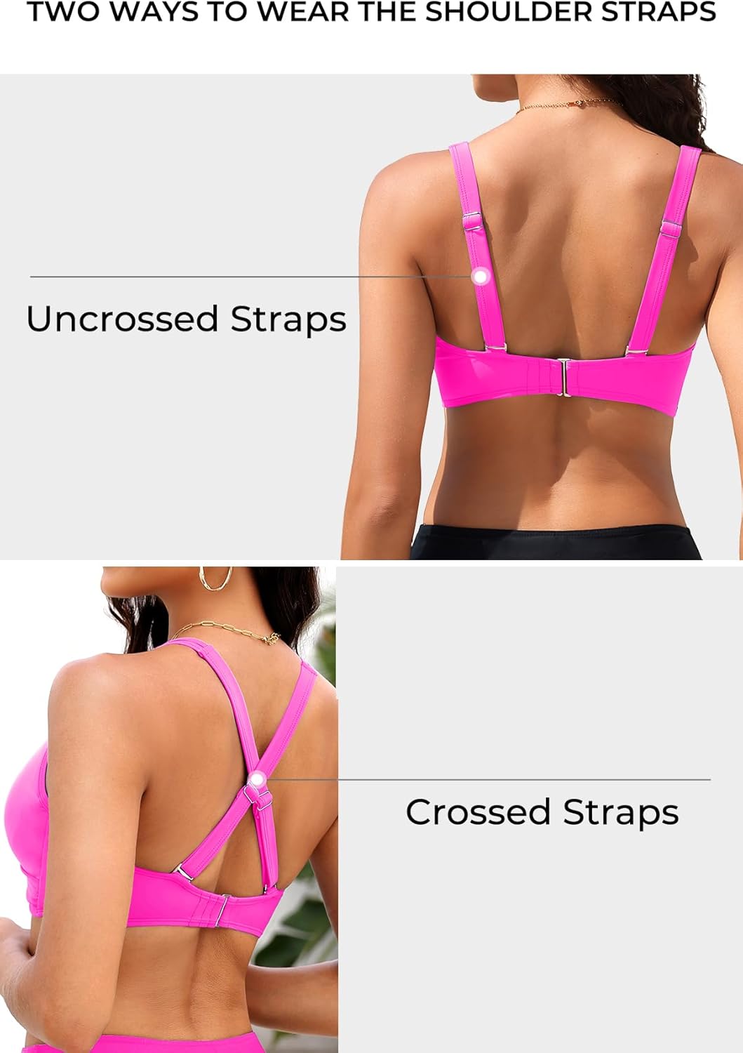 Women Underwire Bikini Top Only - Push Up Bathing Suit Top Twist Front Swimsuit - Image 5