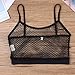 KKmeter Women's Mesh Bralette Crop Top Strap See Through Sexy Tank Top Vest Party Clubwear (Black, Large)
