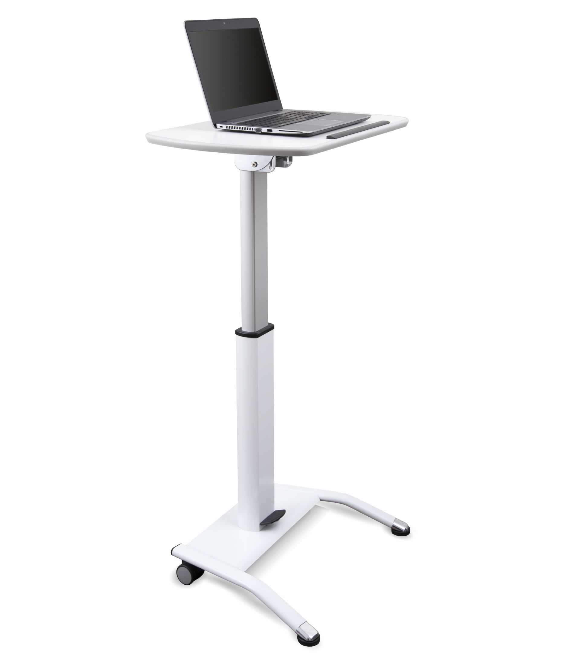 S Stand Up Desk Store Pneumatic Adjustable-Height Lectern (White)