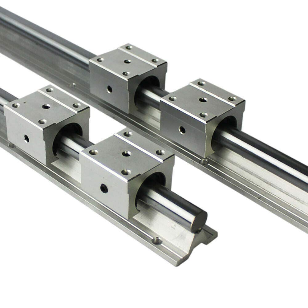 SBR20-800/1000mm Linearführung Welle 2 Schiene 4 SBR20UU Lagerblock Metall (1000mm)