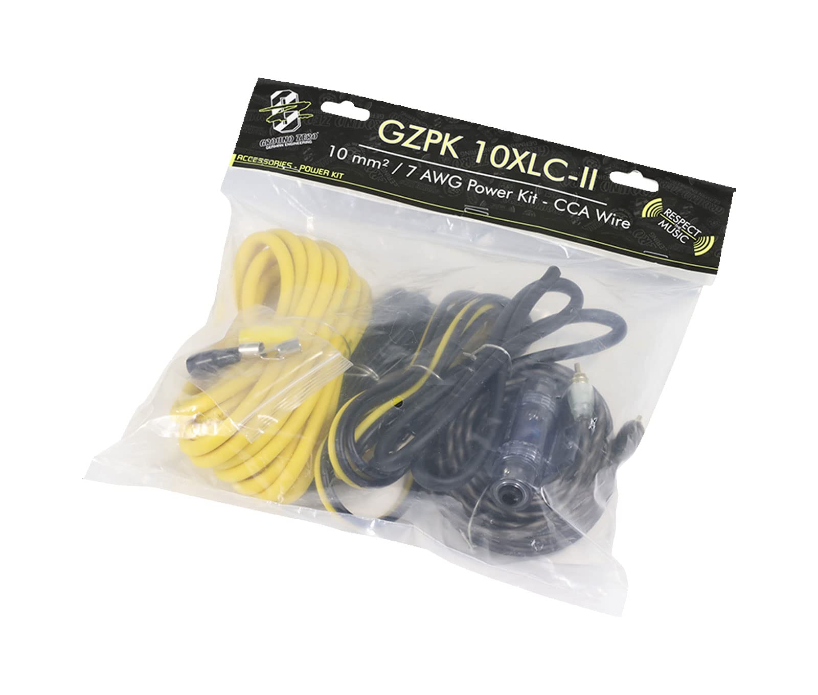 GZPK 10XLC-II Ground Zero cavo alimentazione massa portafusibile rca remote set cavi completo 10mm kit