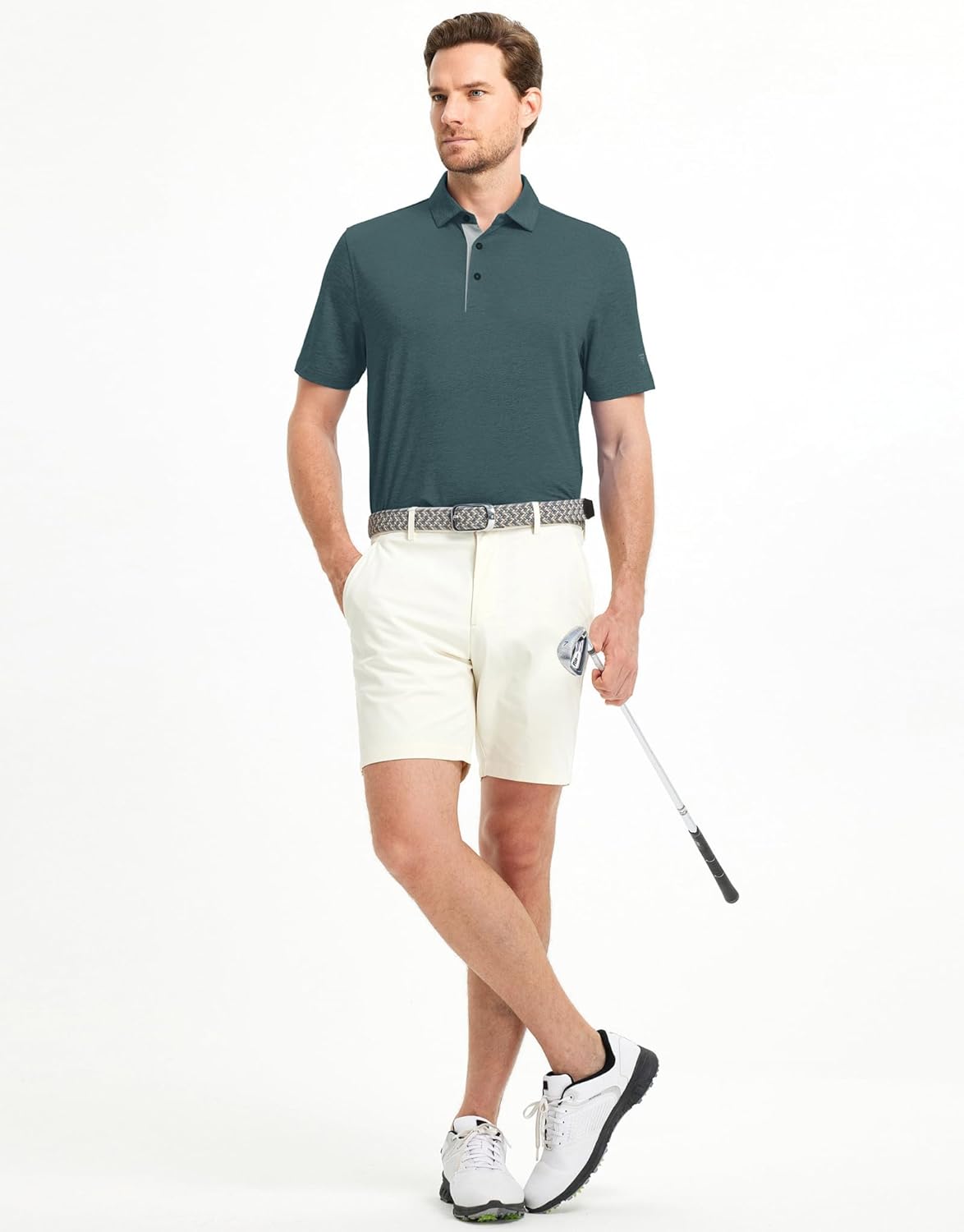 M MAELREG Golf Shirts for Men Dry Fit Short Sleeve Performance Moisture Wicking Heather Jacquard Active Mens Polo Shirts - Image 5