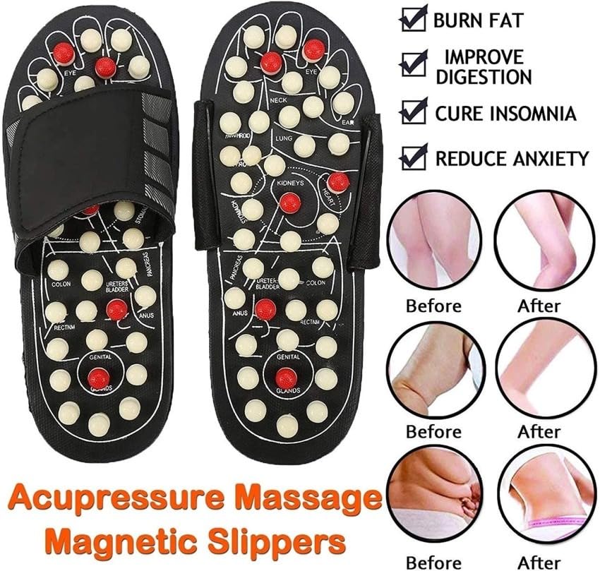 Eastern Club Spring Acupressure and Magnetic Therapy Accu Paduka Slippers for Full Body Blood Circulation Natural Slippers For Men and Women (Unisex) (Size 5, 6, 7, 8, 9,) (6, Black) Eastern Club Spring Acupressure and Magnetic Therapy Accu Paduka Slippers for Full Body Blood Circulation Natural Slippers For Men and Women (Unisex) (Size 5, 6, 7, 8, 9,) (6, Black)