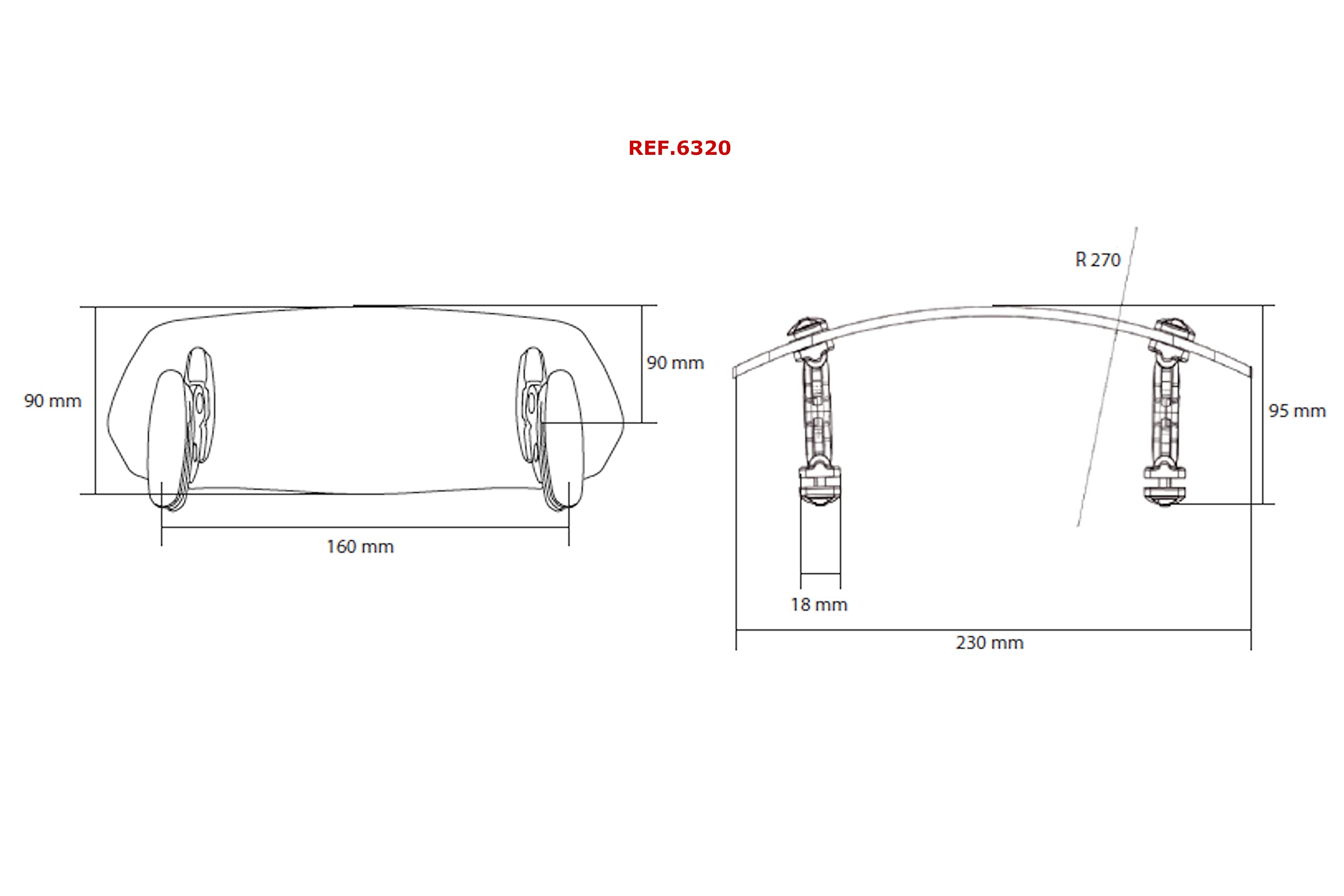 Puig 6320W Visera Multiregulable Clip-on para cúpula de Moto con Ajuste de posición y diseño Resistente Que Mejora la protección aerodinámica, Transparente