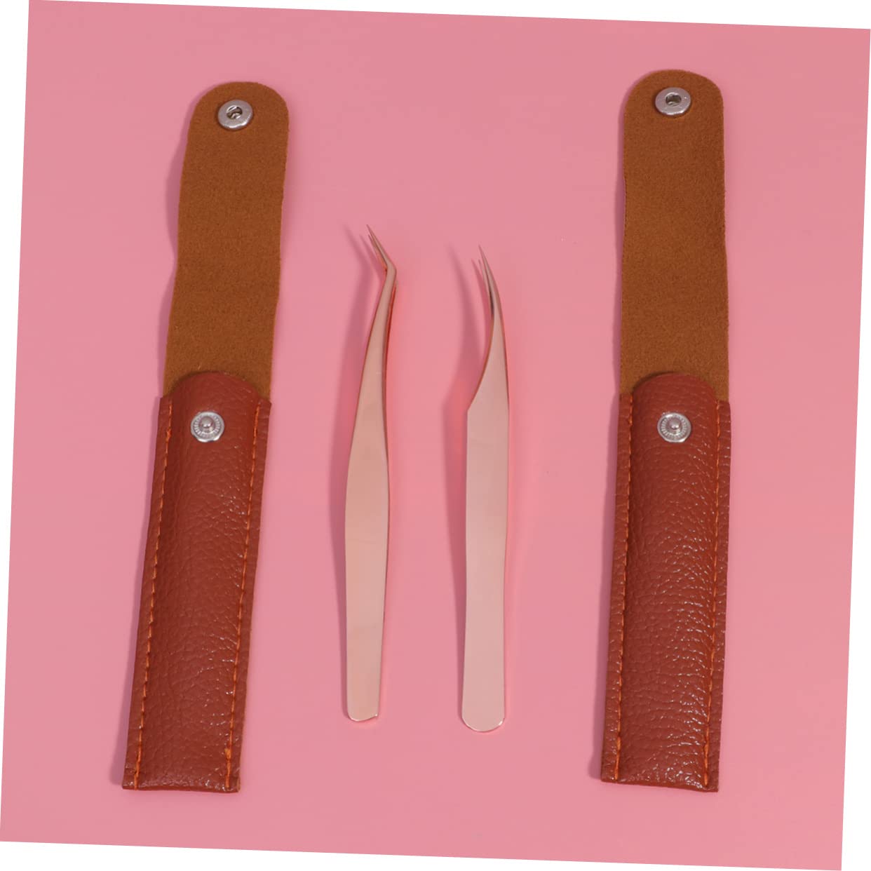 Housoutil 12pezzi Pinzette Per Extension Inossidabile Include e Confezione Rosa Per Isolare e Selezionare Falsi