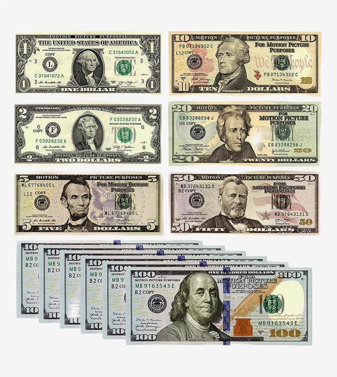 MSGH Pack of 210 Counterfeit Money Playing Money - Realistic Dollar Bills for Movie Films, Children's Games, Party Fun and Magic Tricks (Dollars Mix 210)-image-33