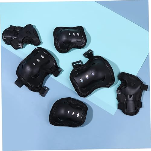 Miniatura 7 de Kisangel 6 unidades de muñequeras para patinaje sobre ruedas para adultos, coderas para adultos, almohadillas de patinaje para adultos, rodilleras,