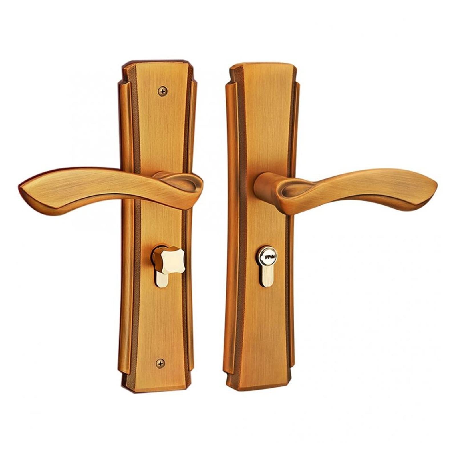 DFHEsdfD Door Handles, 2 Sets Zinc Alloy Lock Set Home Security with Keys Latch