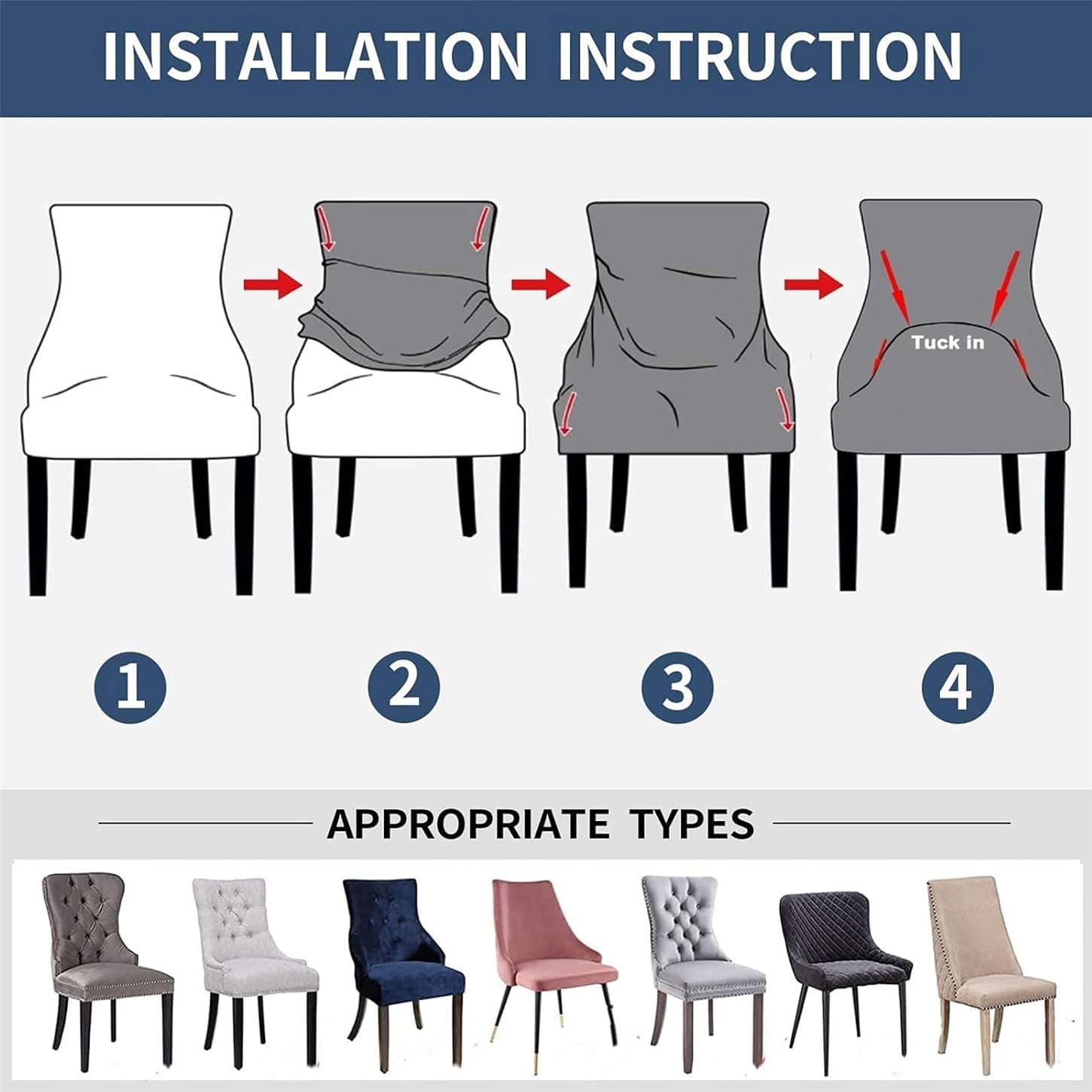 Stretch Wingback Side Chair Slipcover Set of 2 Printed Armless Wingback Chair Cover Reusable Sloping Armchair Cover Accent Chair Covers for Dining Room Banquet Home Decor (Color12, Set of 2)