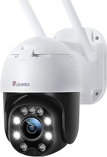 ctronics Outdoor Security Camera with Color Night Vision, 1080P PTZ Digital Zoom CCTV Camera Surveillance Camera Home Security with 355°Pan 90°Tilt Auto Tracking Human Detection Two-way Audio